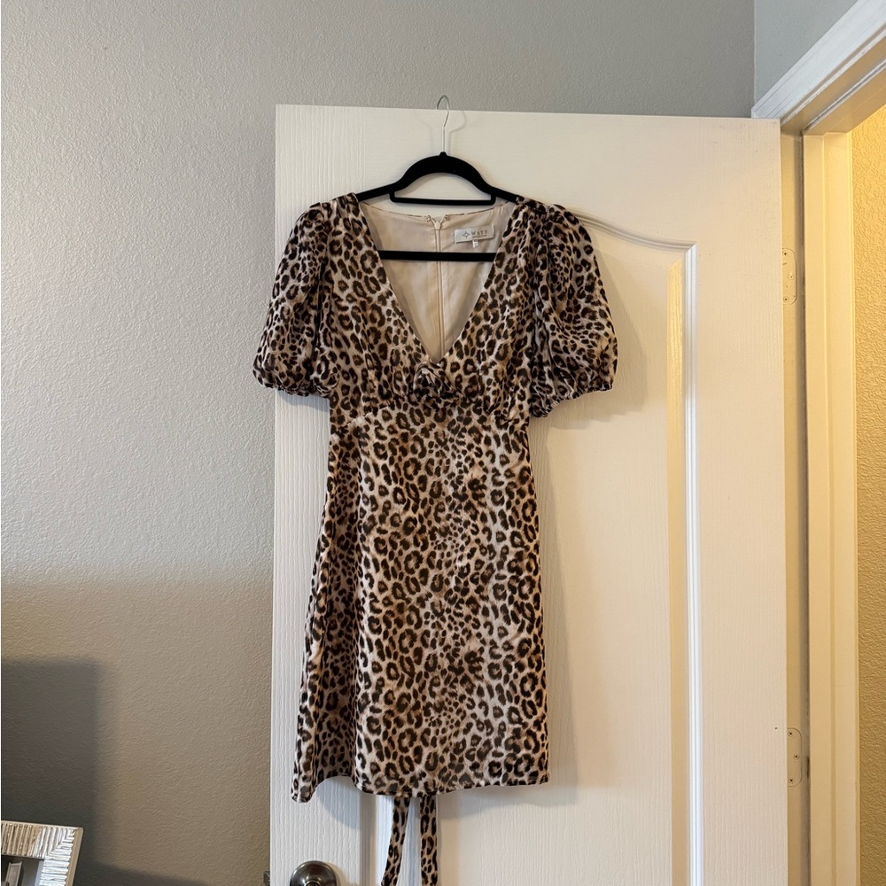Wayf Leopard Print Mini Dress